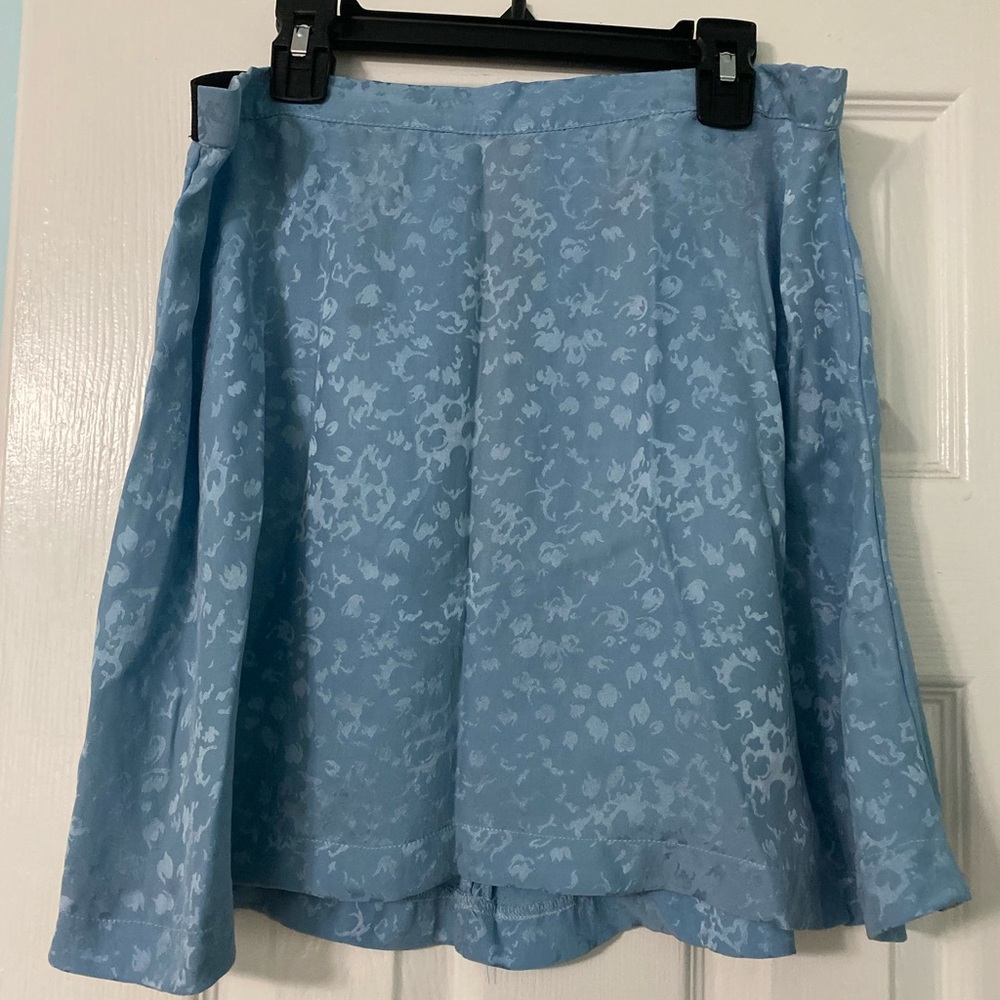 Reformation blue flounce a line skirt